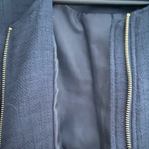 H&M Black Trench Coat with Gold Zippers + with custom Rix Rax buttons - Picture 3 of 8